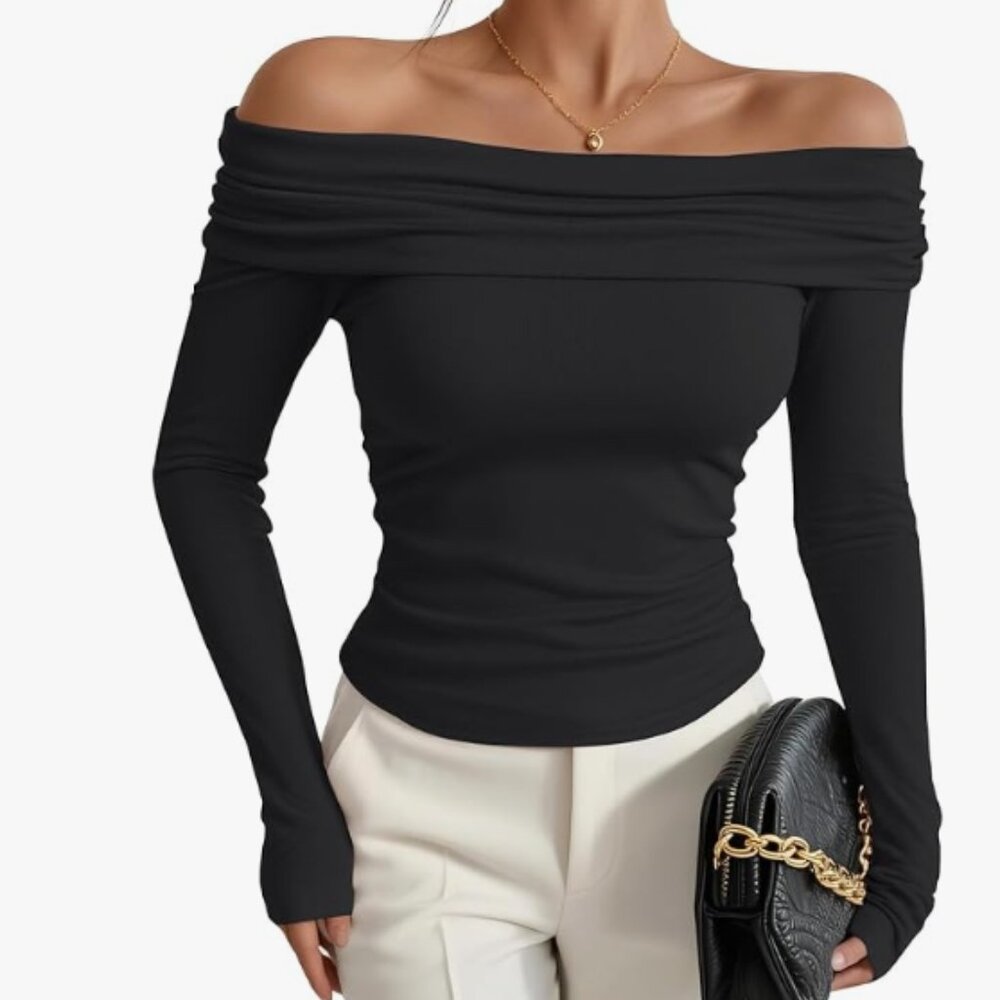DARONG OFF SHOULDER DRESSY CASUAL BLOUSE TOP - Picture 6 of 6